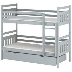 LANO Patrová postel pro dvě děti AMÁLKA 80x160, šedá 88x168 šedá obraz
