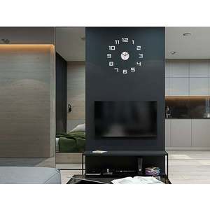 Moderní nástěnné hodiny DIGI MIRROR (nalepovací hodiny na stěnu) obraz