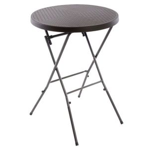 Garthen 43772 Zahradní barový stolek kulatý - ratanová optika 110 cm - hnědý obraz