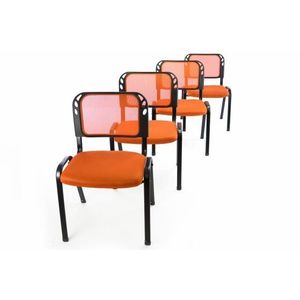 Garthen 40800 Sada 4 stohovatelných kongresových židlí - oranžová obraz