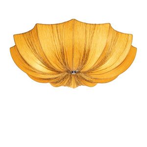 Designové stropní svítidlo zlaté hedvábí 52 cm 3-světlo - Plu obraz