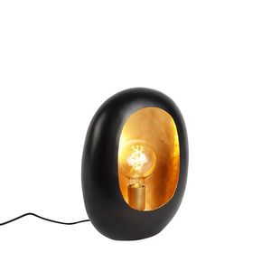 Designová stolní lampa černá se zlatým vnitřkem 36 cm - Cova obraz