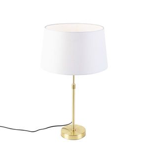 Stolní lampa zlatá / mosaz s plátěným odstínem bílá 35 cm - Parte obraz