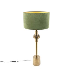 Stolní lampa ve stylu art deco se sametovým odstínem zelené 35 cm - Diverso obraz