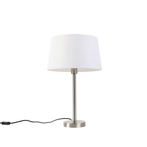 Moderní stolní lampa z oceli s bílým odstínem 32 cm - Simplo obraz