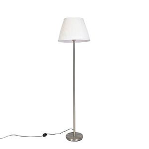 Moderní stojací lampa z oceli s bílým skládaným stínidlem 45 cm - Simplo obraz