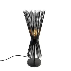 Venkovská stolní lampa černá - Smeták obraz