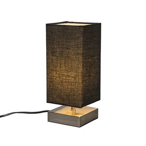 Moderní stolní lampa černá s ocelí - Milo obraz