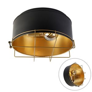 Industriální stropní svítidlo černá se zlatou 35 cm - Barril obraz