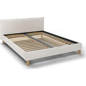 Krémová čalouněná dvoulůžková postel s roštem 160x200 cm Tina – Ropez obraz