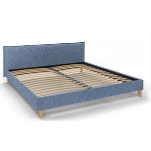 Modrá čalouněná dvoulůžková postel s roštem 200x200 cm Tina – Ropez obraz