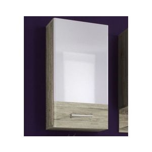 Koupelnová závěsná skříňka Barolo, dub san remo/lesklá bílá obraz