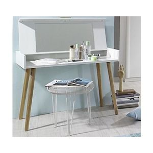 Toaletní/psací stolek se zrcadlem Kolding, bílý/jasan obraz