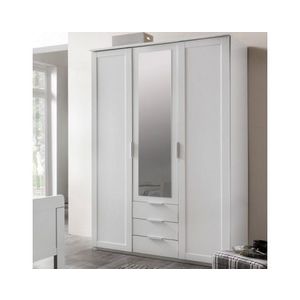 Šatní skříň Nadja, 135 cm, bílá/zrcadlo obraz