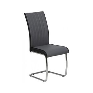 Jídelní židle Vertical, šedá/černá ekokůže obraz