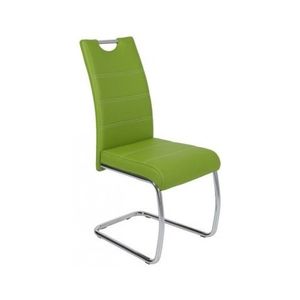 Jídelní židle Flora, zelená ekokůže obraz