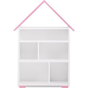 Konsimo Dětský regál na hračky PABIS růžový/bílý obraz