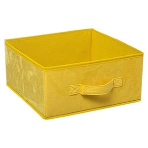 DekorStyle Úložný textilní box Volk 31x15 cm žlutý obraz