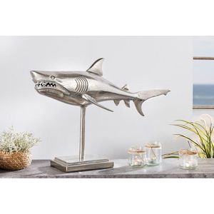 Dekorační socha žralok AMEIS 70 cm Dekorhome Stříbrná obraz