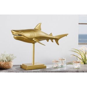 Dekorační socha žralok AMEIS 70 cm Dekorhome Zlatá, Dekorační socha žralok AMEIS 70 cm Dekorhome Zlatá obraz