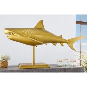 Dekorační socha žralok AMEIS 100 cm Dekorhome Zlatá, Dekorační socha žralok AMEIS 100 cm Dekorhome Zlatá obraz