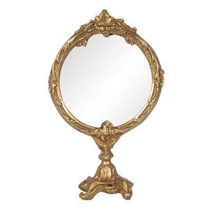 Stolní zrcadlo ve zlatém antik rámu Mireio - 12*6*19 cm 62S173 obraz