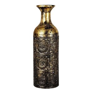 Zlatá dekorační váza s patinou se vzorem Joslin - Ø 12*39 cm 6Y4497S obraz