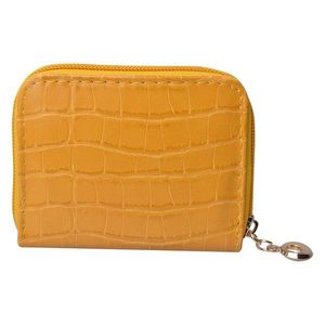 Malá žlutá peněženka v designu krokodýlí kůže Krokop - 10*8 cm JZWA0125Y obraz