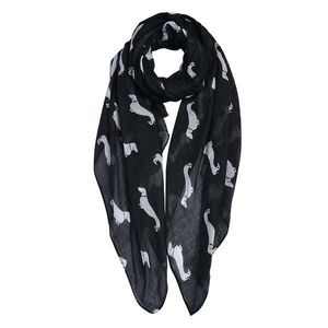Černý šátek s jezevčíky Dachshund black - 80*180 cm JZSC0653Z obraz