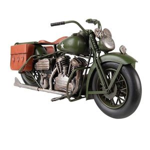 Dekorativní retro model zelená vojenská motorka - 38*15*19 cm 6Y4961 obraz