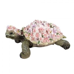 Dekorativní soška želva posetá květinami - 34*21*14cm 6PR4884 obraz