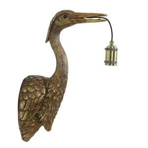 Bronzová antik nástěnná lampa jeřáb Crane - 30*16*48 cm / E27 3122685 obraz