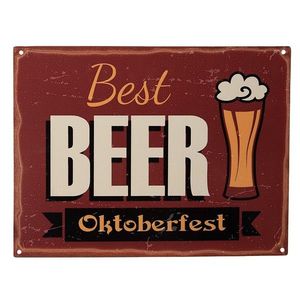 Červená antik nástěnná kovová cedule Best Beer Oktoberfest - 33*1*25 cm 6Y5192 obraz