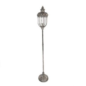 Stříbrná antik kovová stojací lampa Gildo - Ø 21*140 cm E14/Max 1*60W 5LMP662 obraz
