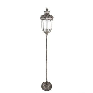 Stříbrná antik kovová stojací lampa Gildo - Ø 25*154 cm E27/Max 1*60W 5LMP663 obraz