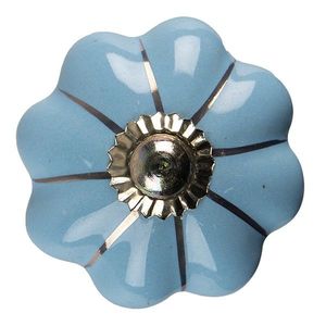 Modrá keramická úchytka knopka ve tvaru květiny - Ø 4*4 cm 65208 obraz