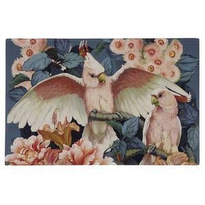 Barevná rohožka s květy a papoušky Cockatoo - 75*50*1cm RARMFK obraz