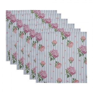 Sada 6 ks bavlněných ubrousků s květy hortenzie Vintage Grace - 40*40 cm VTG43 obraz