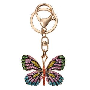 Přívěsek na klíče/ kabelku zlato-barevný motýl s kamínky - 5*4/12cm JZKC0130 obraz