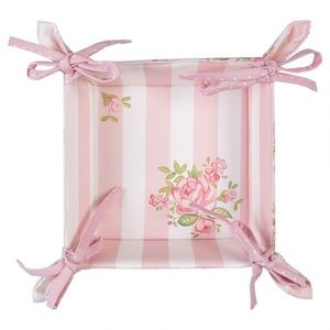 Bavlněný košík na pečivo s květy růže Sweet Roses - 35*35*8cm SWR47 obraz