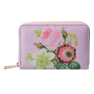 Růžová peněženka s květy Pinerose - 10*15 cm JZPU0004-02 obraz