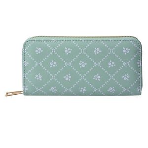 Zelená peněženka s bílými kytičkami - 10*19 cm JZPU0005-03 obraz