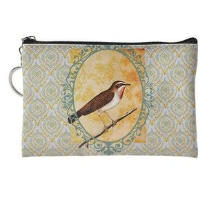 Zelená peněženka/ taštička s ptáčkem Bird - 10*15 cm JZPU0006-04 obraz