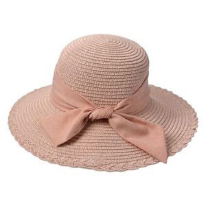 Růžový sluneční dámský klobouk s mašlí - 55-57cm JZHA0095P obraz
