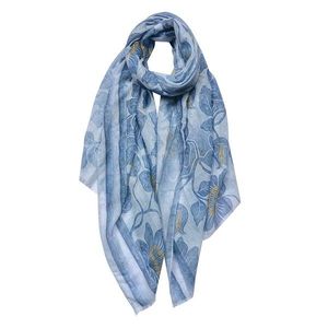 Modrý dámský šátek s potiskem květin - 70*180 cm JZSC0698 obraz
