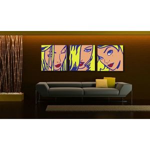 Ručně malovaný POP Art COMIX 3 dílný 150x50cm obraz