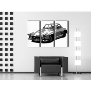 Ručně malovaný POP Art Mercedes SL 300 3 dílný 120x80cm obraz