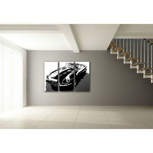 Ručně malovaný POP Art Jaguar E-Type 3 dílný 120x80cm obraz