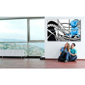 Ručně malovaný POP Art Dog and DJ´S 6 dílný 150x100cm obraz