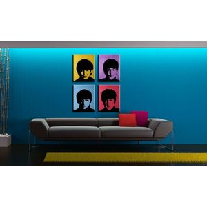 Ručně malovaný POP Art Beatles 4 dílný 100x100cm obraz